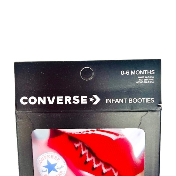 𝅺Converse Chuck Taylor Red Grey Baby Booties 2 Pack - Picture 4 of 10